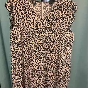 REALLY CUTE  Leopard print V neck Women’s plus size 4X  Polyester Dress